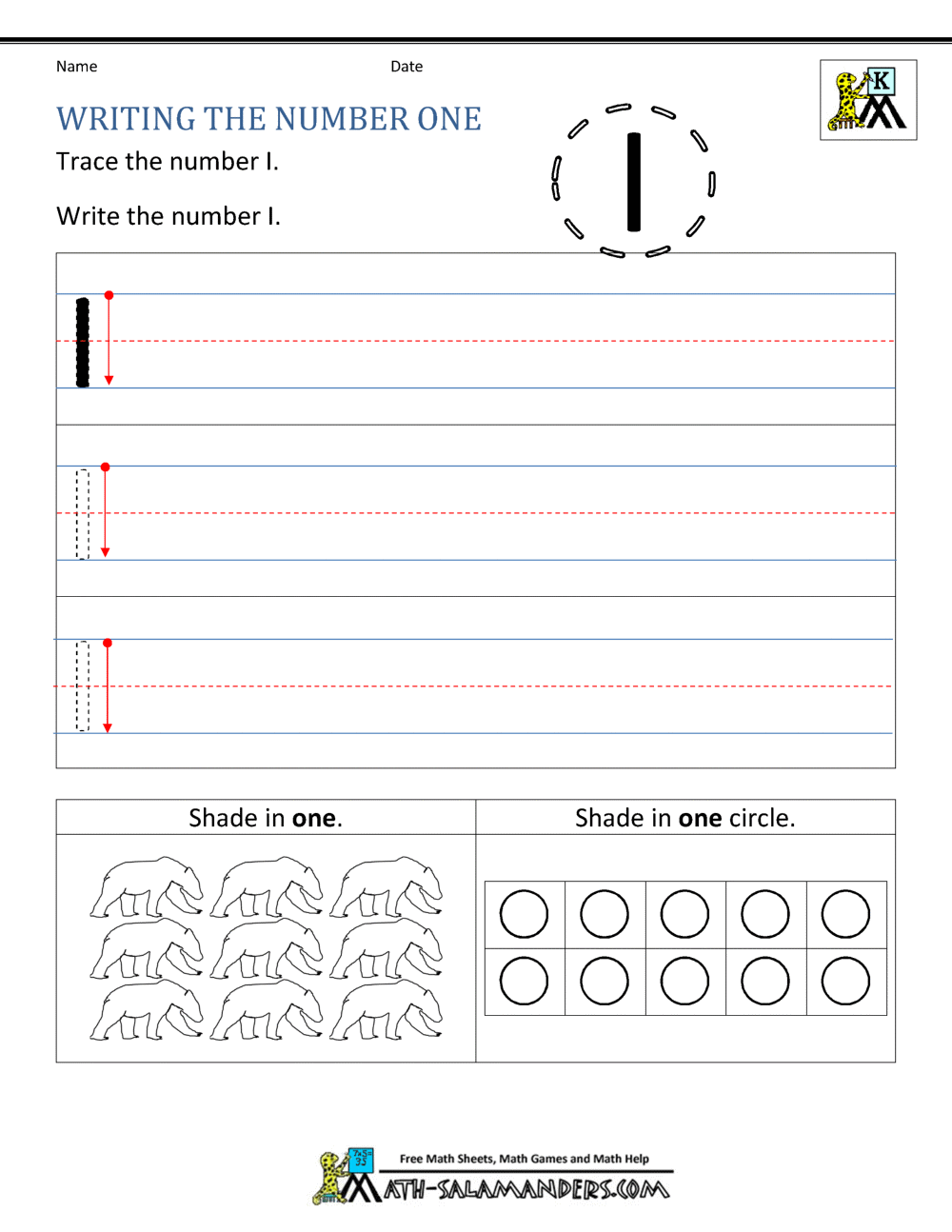 Kindergarten Printable Worksheets Writing Numbers To 10