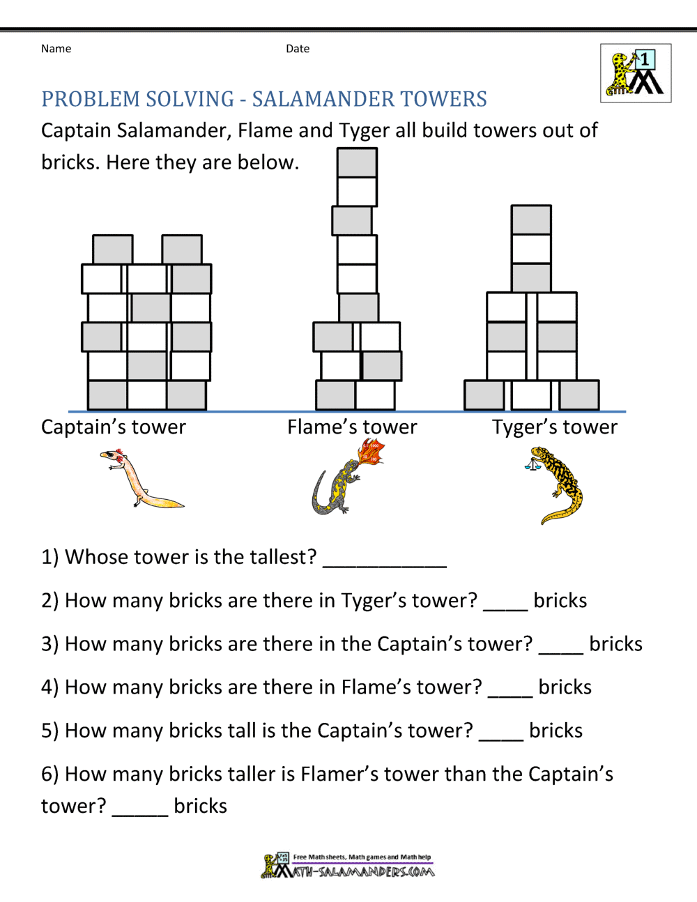 Math Problems for children 22st Grade In Problem And Solution Worksheet