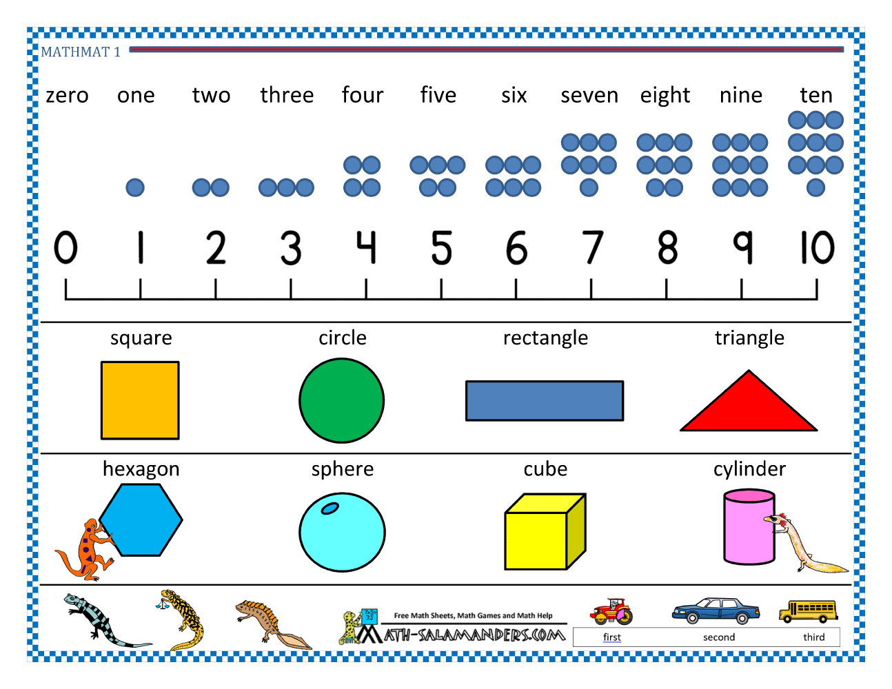 kindergarten math printables mathmat 1 - Math Activities For Kindergarten