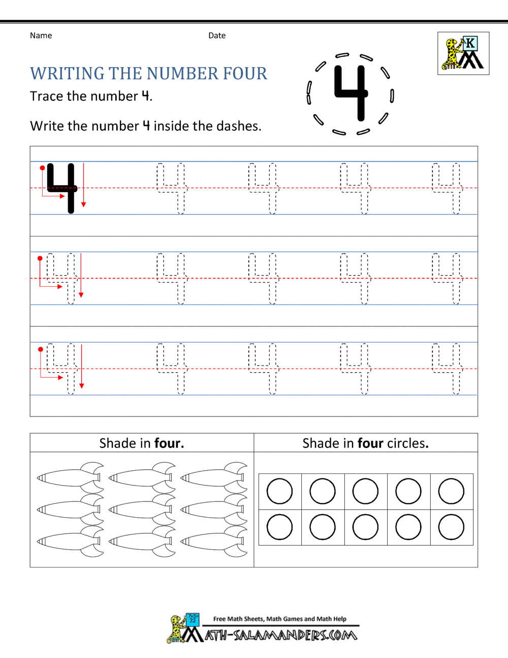 Kindergarten Printable Worksheets - Writing Numbers to 11