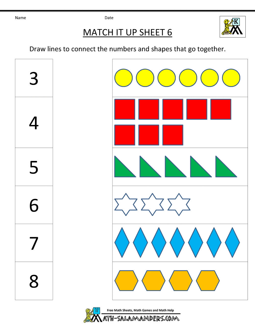 Math Worksheets Kindergarten