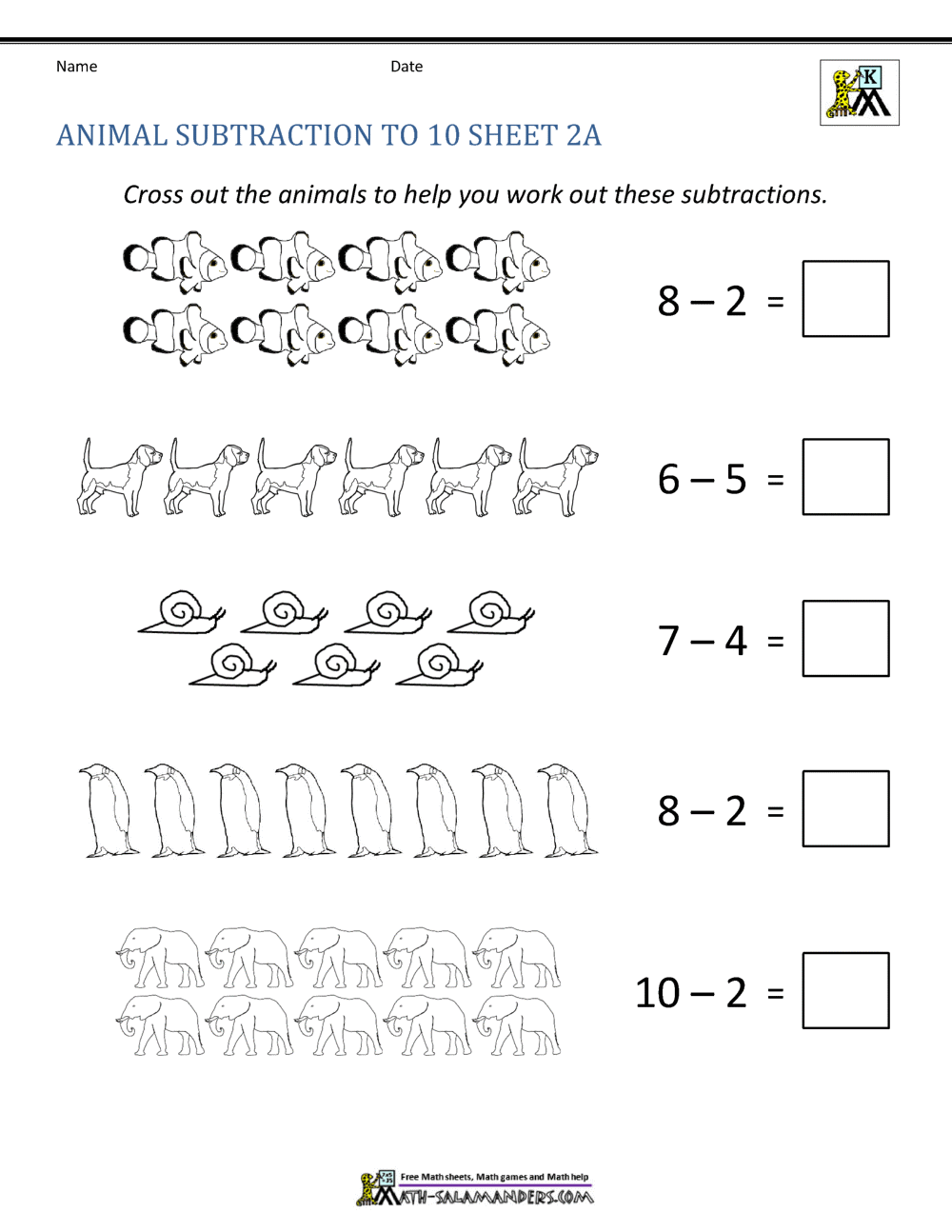 Kindergarten Subtraction Worksheets For Subtraction Worksheet For Kindergarten
