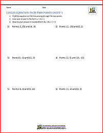 linear equation from two points worksheet 3