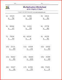 long multiplication worksheets random image
