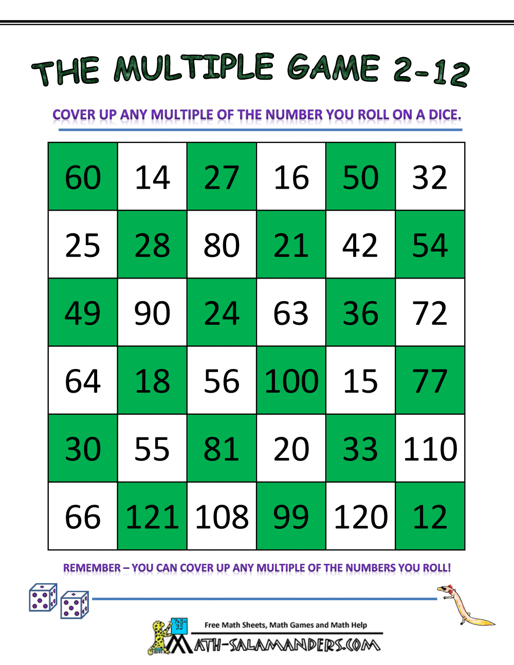 24+ Printable Multiplication Board Games PNG | Printables Collection