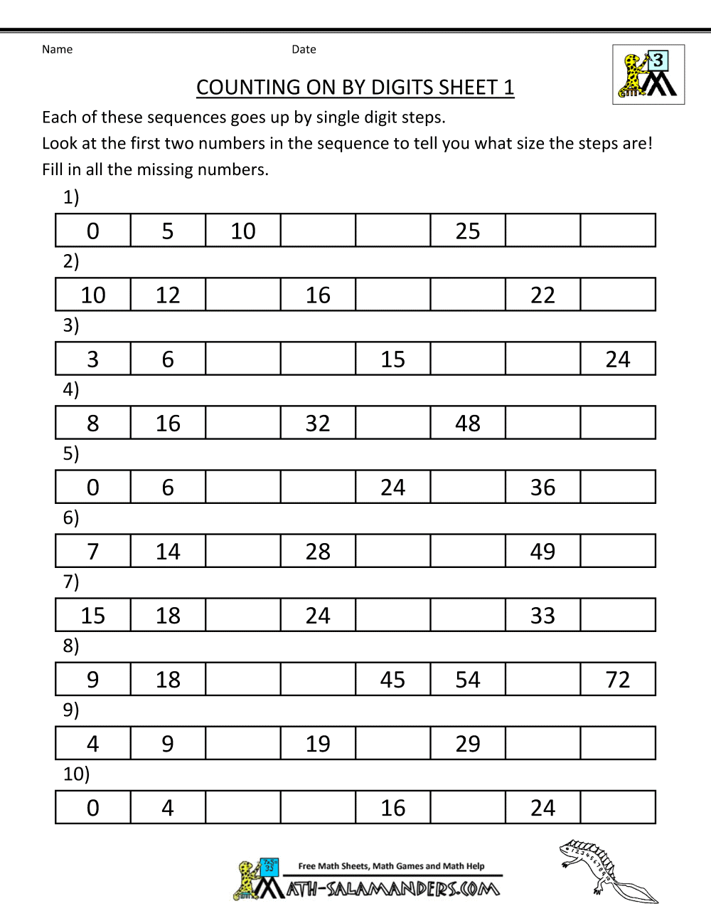 primary 1 homework sheets
