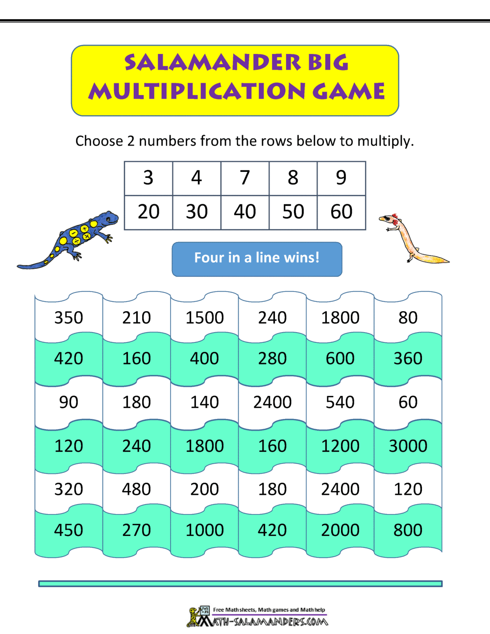 math multiplication games salamander big multiplication game