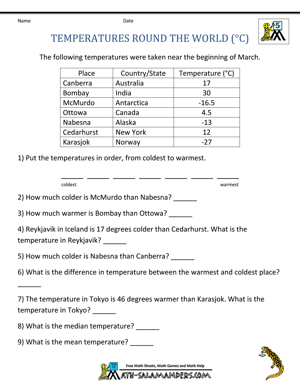 5th Grade Math Word Problems