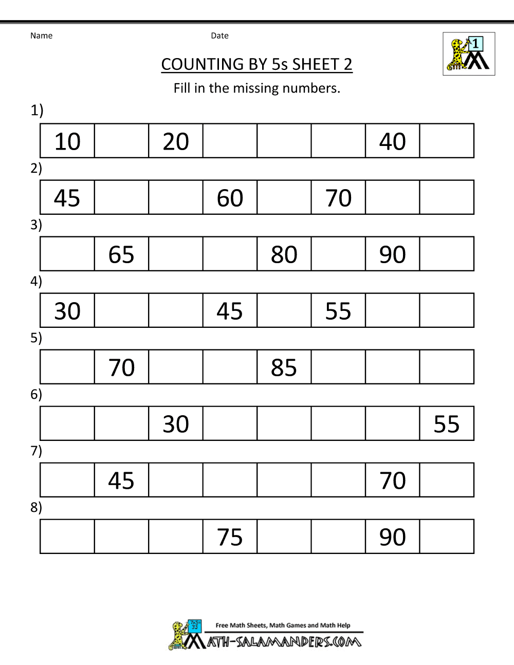 20st Grade Math Worksheets Counting by 20s 20s and 200s In Counting By 10s Worksheet