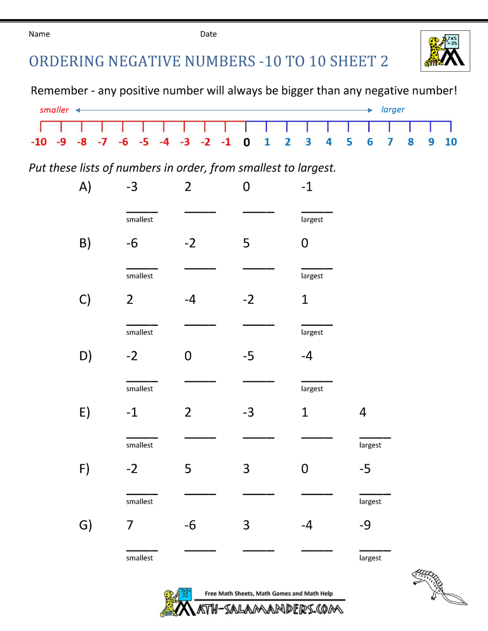 negative numbers worksheet ks2 tes