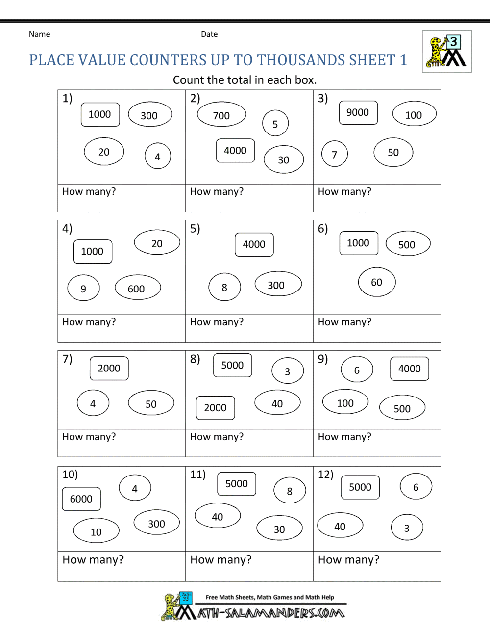 Free Math Place Value Worksheets 3rd Grade