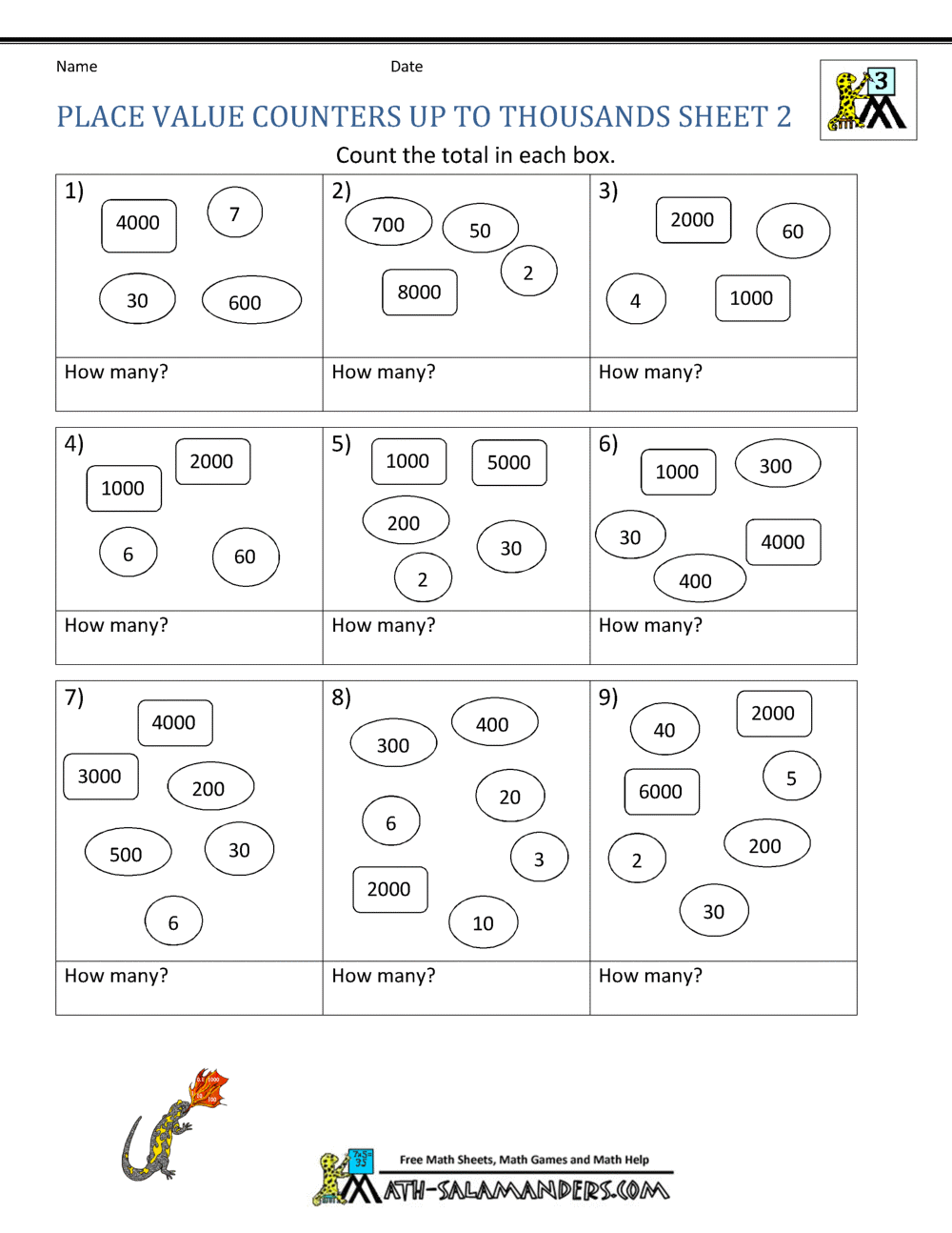 place value worksheets grade 1