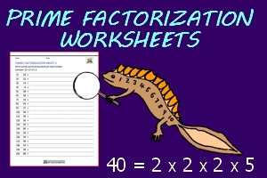 Prime Factorization Worksheet image