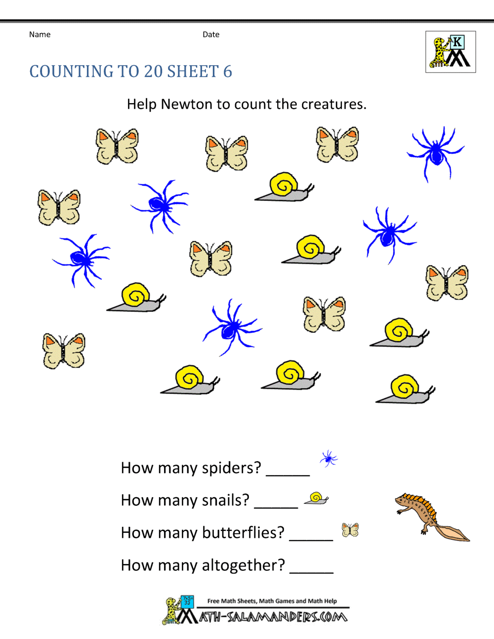 printable kindergarten math worksheets counting to 20 6 - Printable Mathematics Worksheets For Kindergarten