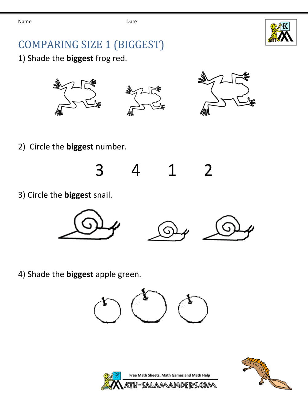 printable worksheet math for kindergarten