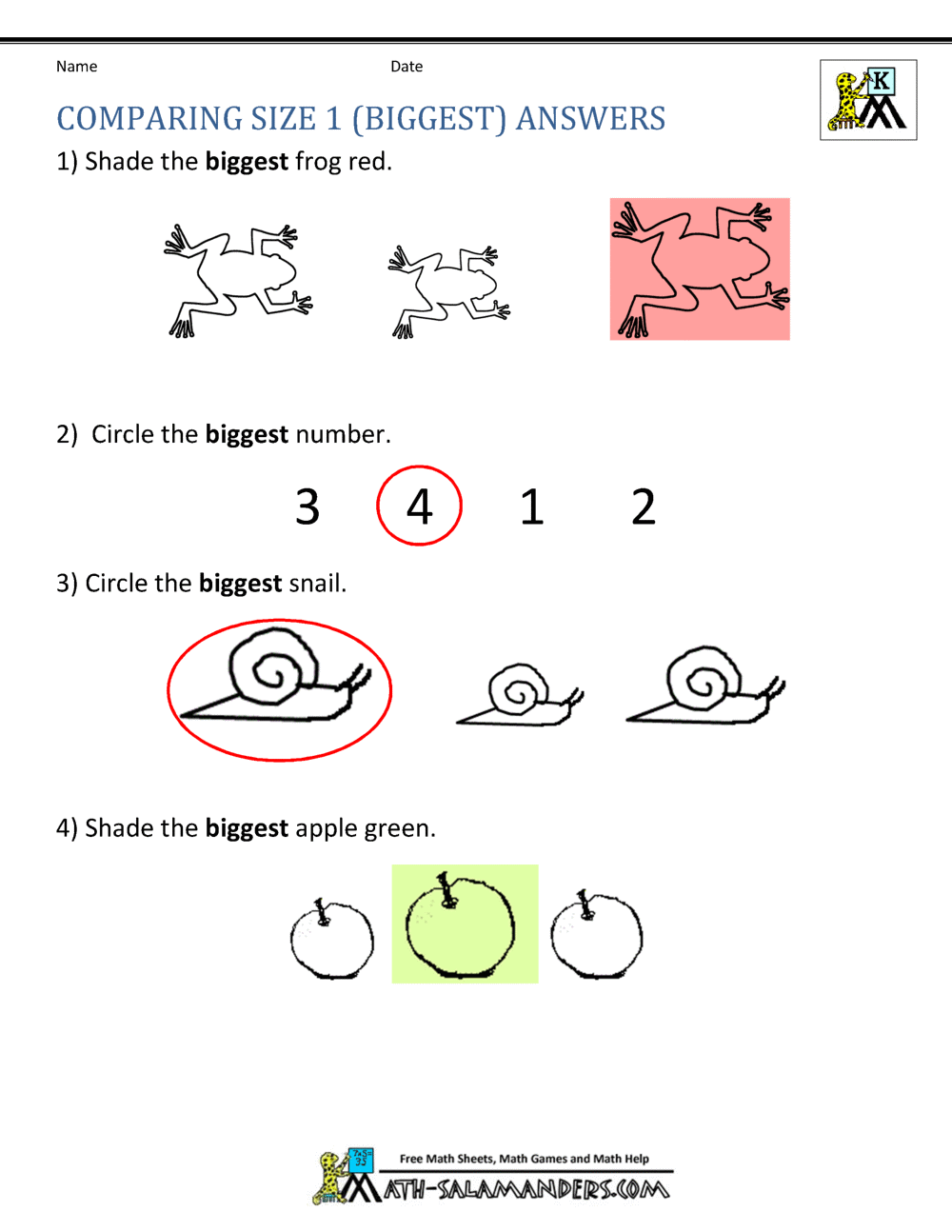 printable kindergarten math worksheets comparing numbers