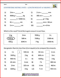 printable math worksheets converting metric units all 2