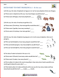 ratio problems for 6th graders part to part problems 6-1