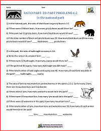 ratio problems for 6th graders part to part problems 6-2
