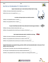 ratio problems for 7th graders ratio probability 7-1
