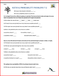 ratio problems for 7th graders ratio probability 7-2