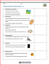 ratio word problems 7th grade mixed ratio problems 7-2