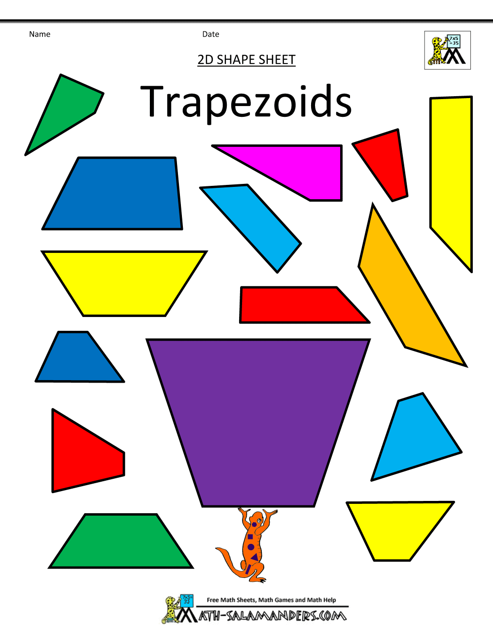 Shape trapezium Properties of