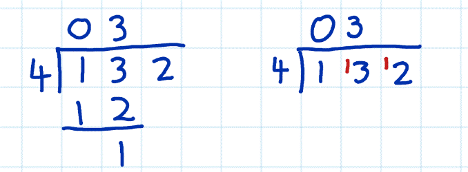 short division vs long division example 1c