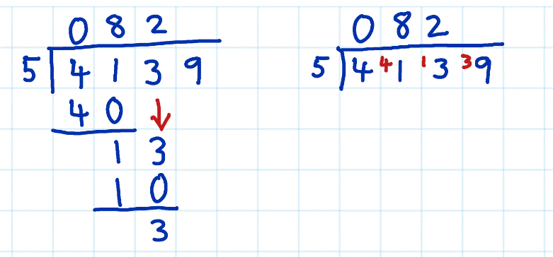 short division vs long division example 3d
