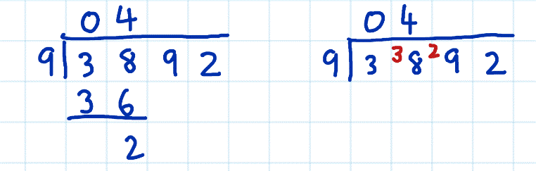short division vs long division example 4c