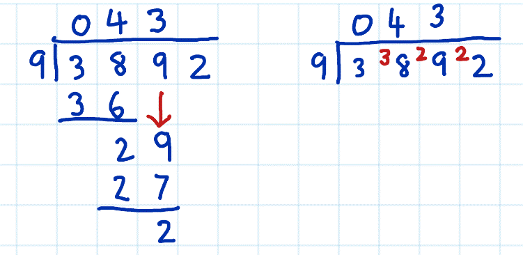 short division vs long division example 4d