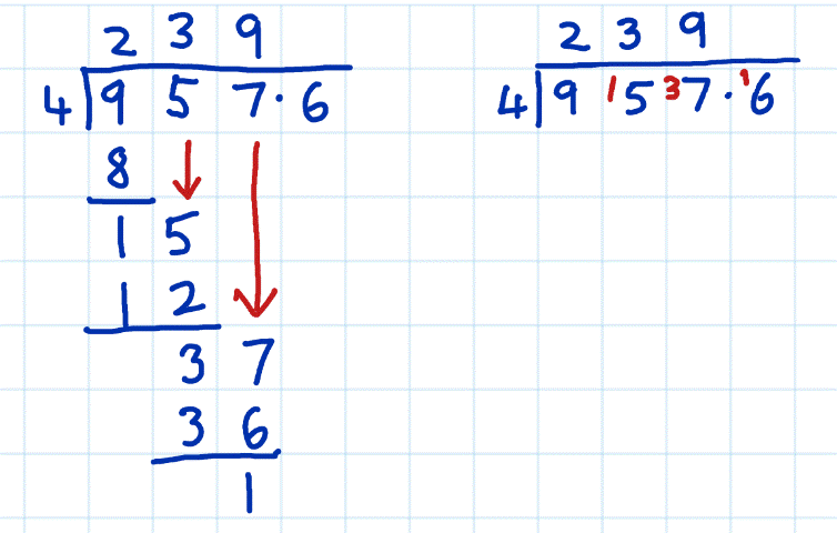 short division vs long division example 5d