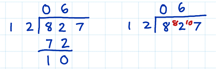 short division vs long division example 6c
