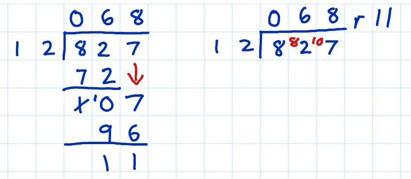 short division vs long division example 6d