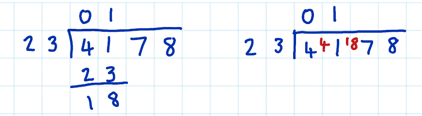 short division vs long division example 7c