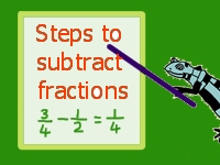 steps to subtract fractions image