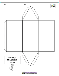 summer craft activities triangular prism net blank