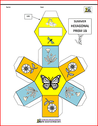 summer math activities hexagonal prism net 1b