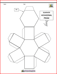 summer math activities hexagonal prism net blank