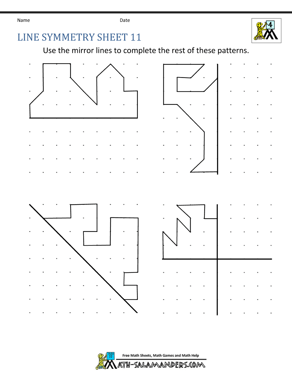symmetry line worksheet pdf