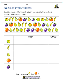 tally chart worksheets image