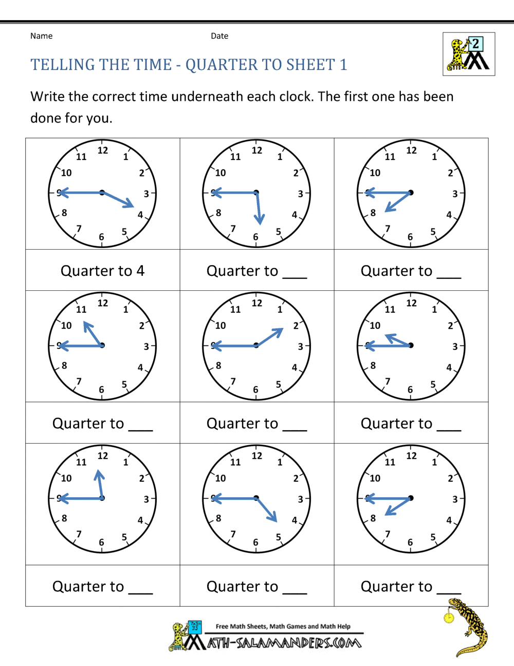 Quarter Hour Conversion Chart