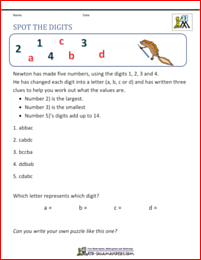 third grade math problems spot the digits