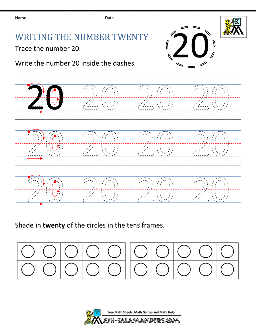 Kindergarten Writing Worksheets - Numbers to 9 to 9