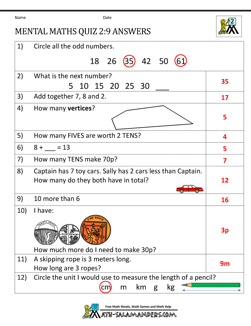 example maths questions for year 6